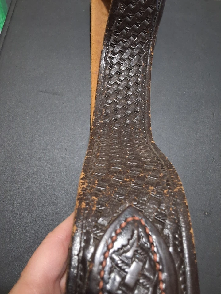 КОЖАНЫЙ РЕМЕНЬ РЕЙНДЖЕРА ВЕСТЕРН КОЖА ЧЕРНЫЙ ТИСНЕНЫЙ РЕМЕНЬ РУЧНОЙ РАБОТЫ O9E5W-38 - Изображение 3 из 4