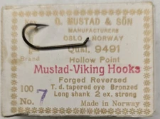 Mustad-Viking Hooks, # 7, 100 Count, 1 Box (New) 