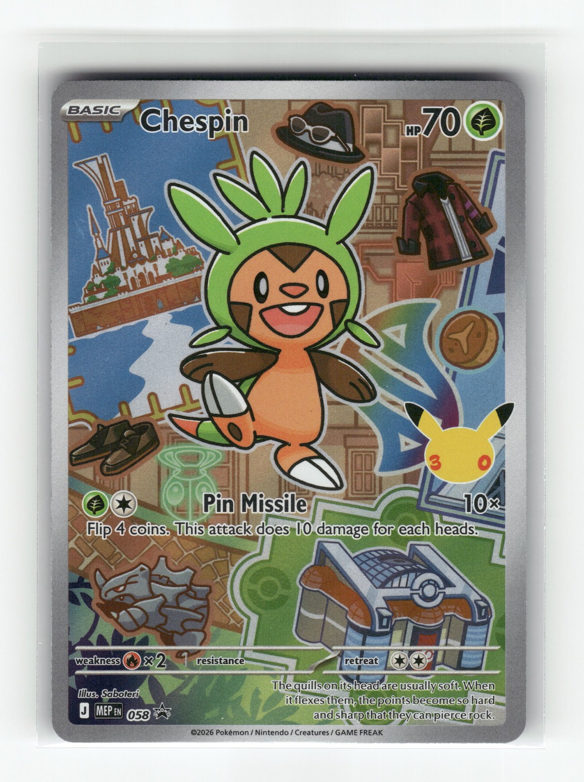 Chespin 058 ME: Mega Evolution Promo Holofoil Promo Pokemon NM