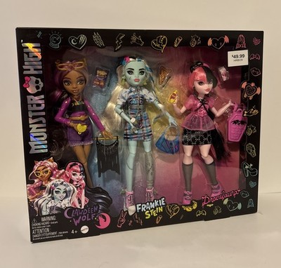 Mattel Monster High Day Out Fashion Doll 3-piece Set Draculaura Frankie Clawdeen