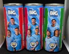 LOTE DE 3 LATAS DE REFRESCOS BIG COLA: versión Manchester City de Tailandia 2025 soda pop