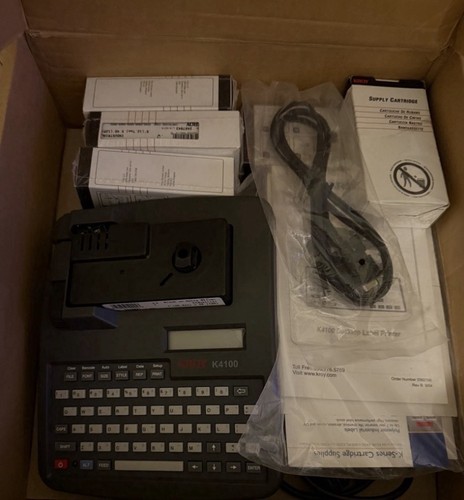 Kroy K4100 Desktop Industrial Label Printer w/ Supply Cartridges, manual and CD