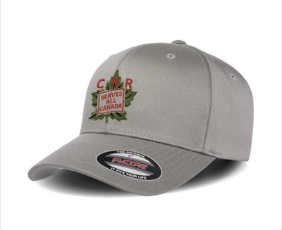 CNR Serves All Canada Logo - Embroidered - Flexfit S/M Cap - Light Grey