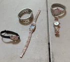 Lot Of 5 Vintage Costume Jewelry Watches Silver tone
