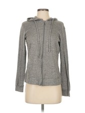 Adrienne Vittadini Women Gray Zip Up Hoodie S