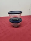 Vintage Pyrex 3 Cup Mixing Bowls Set Of 2 W Lids #7401-2 Made In The USA 1990s