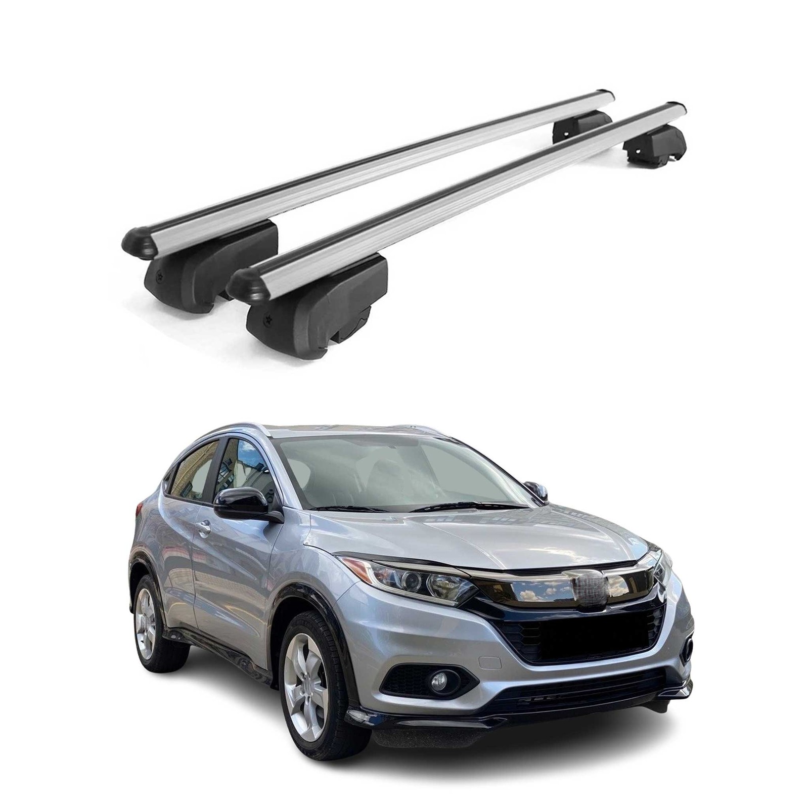 Barres de toit en aluminium pour Honda HR-V 2014-2020 galerie de toit grise premium
