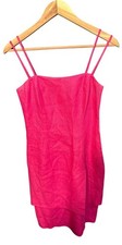 Kamisato Fuchsia Linen Strappy Dress Size 4 Made In USA