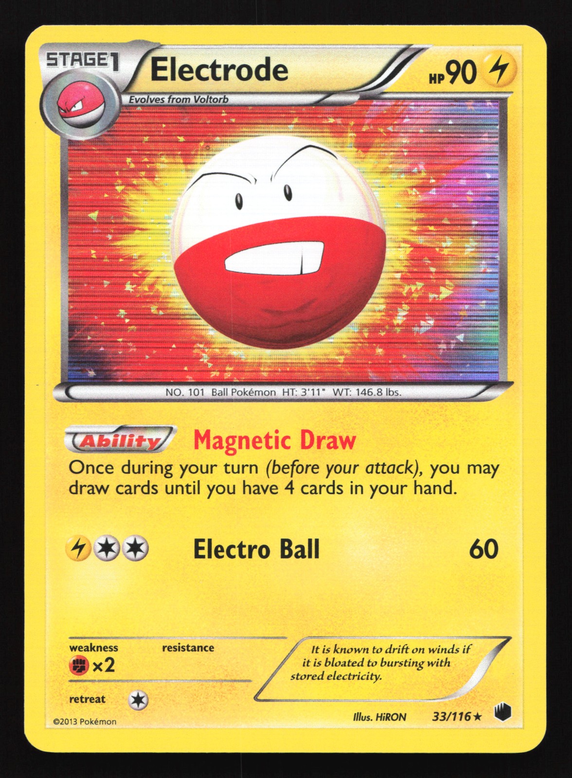 Electrode 33/116 Plasma Freeze Holo Rare Pokemon Card
