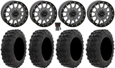 System 3 SB-5 Grey 14" Wheels 26" Dual Threat Tires Kawasaki Teryx Mule