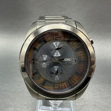 Seiko Solar Chronograph Watch Men 46mm Black Dial Black Tone Date V176-0AA0 PART