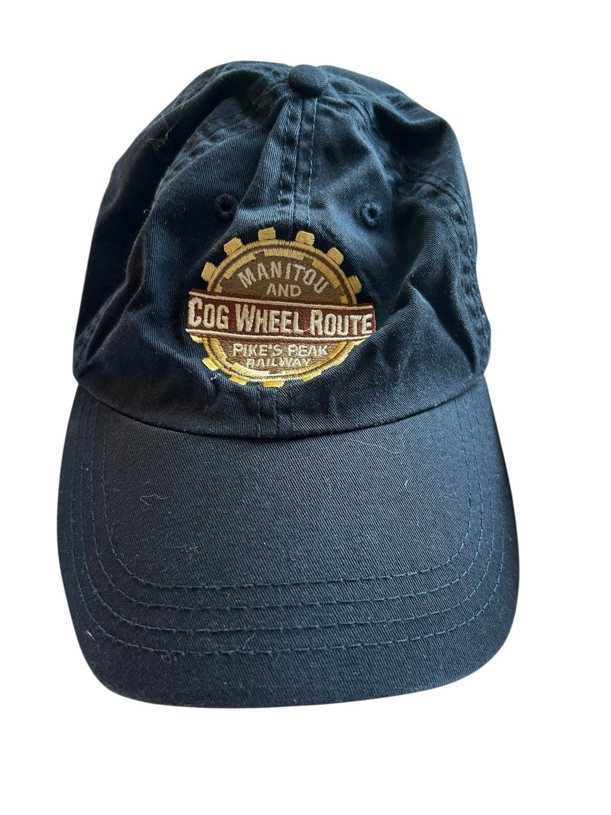 Cog Wheel Route Hat Adjustable Blue Manitou Pikes Peak Railway Strapback Cap