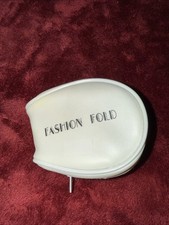 Folding Aviator Style Sunglasses Vtg in Pouch Gold Frame Amber Lens Unused NOS