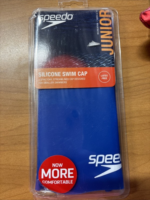 Speedo Comfort Silicone Swim Cap Latex-Free Size: Junior Ages 6-14 NEW