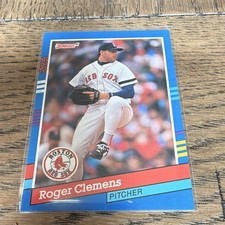 Donruss 1991 Roger Clemens Boston Red Sox Base Set #81 Blue Striped Border