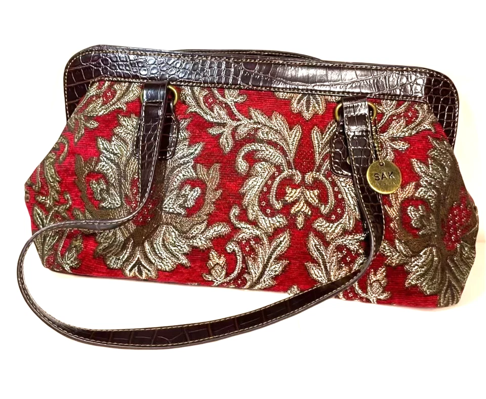 Bolso de Hombro The SAK Original Tapiz Rojo Bohemio Cierre Magnético Foto 2 de 4