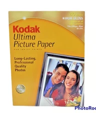 Kodak Ultima Picture Paper High Gloss, 8.5 x 11 (37 Sheets) New.