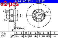 X2 PCS L&R SIDES BRAKE DISC 24.0113-0137.1