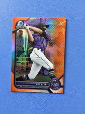 2022 Bowman Zac Veen Chrome Refractor Prospect Orange #/25 Rockies