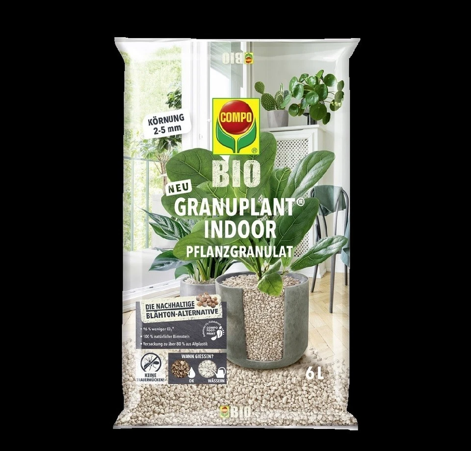 Compo BIO Granuplant INDOOR-Pflanzgranulat 6 L Bimsstein Hydrokultur Substrat