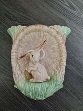 Vintage SylvaC Lop Eared Rabbit Mushroom Wall Pocket Vase No 323
