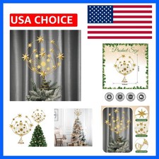 Celestial Gold Metal Tree Topper, 10 Inch Christmas Gold Tree Toppers for Chr...