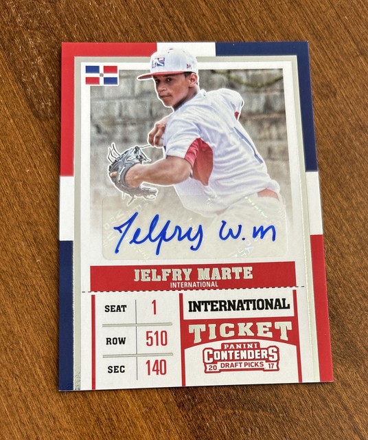 Jelfry Marte 2017 Contenders International Auto #6 Dominican Republic Rays