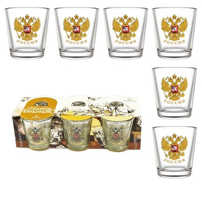 6 er Set Wodkagläser Schnapsglas - 50ml Shotgläser Set Wappen
