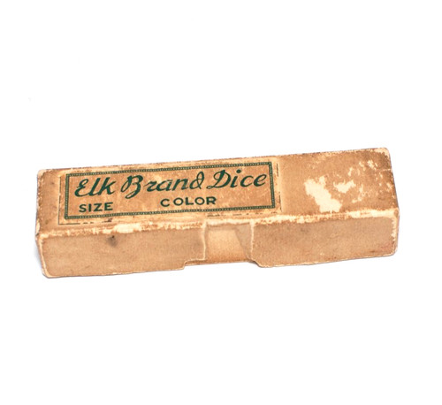 Vintage Celluloid Elk Brand Poker Dice Set Of 5 In Original Box
