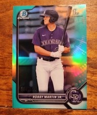 2022 Bowman - Chrome Prospects Robby Martin Jr. #BCP-43 Aqua Refractor 9/125