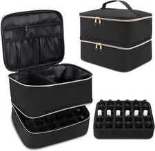 Doppio Strato Valigetta per Unghie, Porta Smalti Organizer Borse per Unghie, Org
