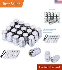 1/2x20 Lug Nuts 1/2-20 Chrome 19mm 3/4" Hex 1.38" Long Set of 20 Acorn Lug Nut