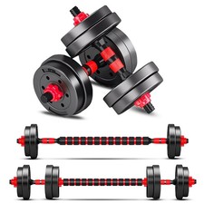 Adjustable-Dumbbells-Sets,Free Weights-Dumbbells Set of 2 Convertible To Barb...