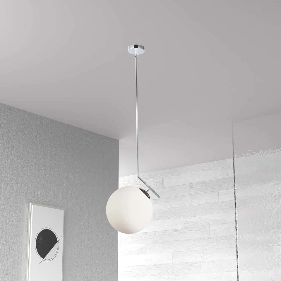 Dainolite - Orión - Colgante Una Luz - Acabado Cromo Pulido - Color Vidrio Blanco Foto 4 de 4