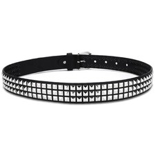 Studded Punk Rock Rivet Belt for Men  Women, Pyramid Metal Design with Silver A