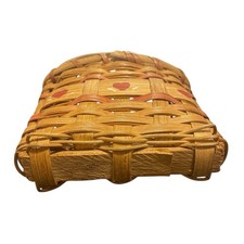 Woven Basket Tabletop Wicker Decor Shelf Sitter Hearts Cottage Core 6” X 4.5”
