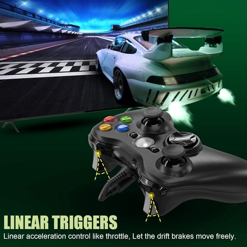 Ergonomic Xbox 360 PC Controller - USB Wired Gamepad with Dual Shock Function - Picture 6 of 13