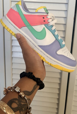 Nike Dunk Low SE Candy Women's Leather Sneakers White/Green Glow/Sunset