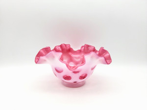 Fenton Cranberry Coin Dot Vase | eBay