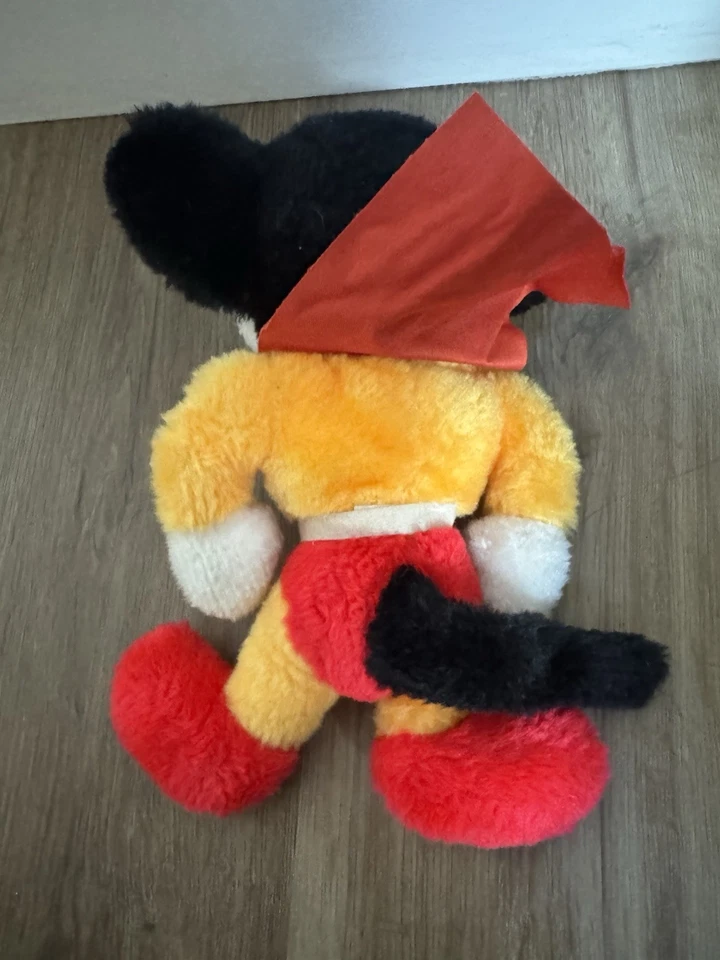 Brinquedo de pelúcia animal de pelúcia vintage Mighty Star Mouse 9” 1980 - Imagem 3 de 4