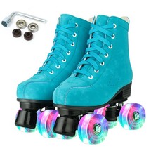 Roller Skates for Women and Men PU Leather High-top Adult Roller Derby Skates...