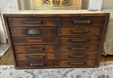 Vintage Large Engineers Carpenters 12 Draw Cabinet Chest Handmade 87 X 56 X 29cm