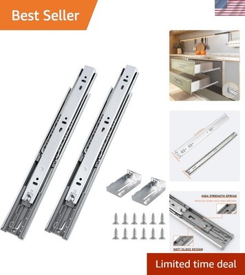22 Inch Heavy Duty Drawer Slides - Soft Close & Full Extension (6 Pairs)