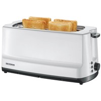 Automatik-Langschlitztoaster Weiß BröTchenaufsatz Grau Toaster Severin AT 2234