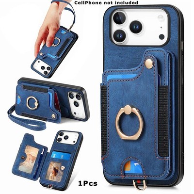 360° Rotating Ring Holder Wallet Case Compatible with Apple iPhone 17 Series USA