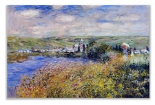 Vetheuil from Ile Saint Martin 1880 Monet Canvas Wall Art 12x18 Wrapped Print