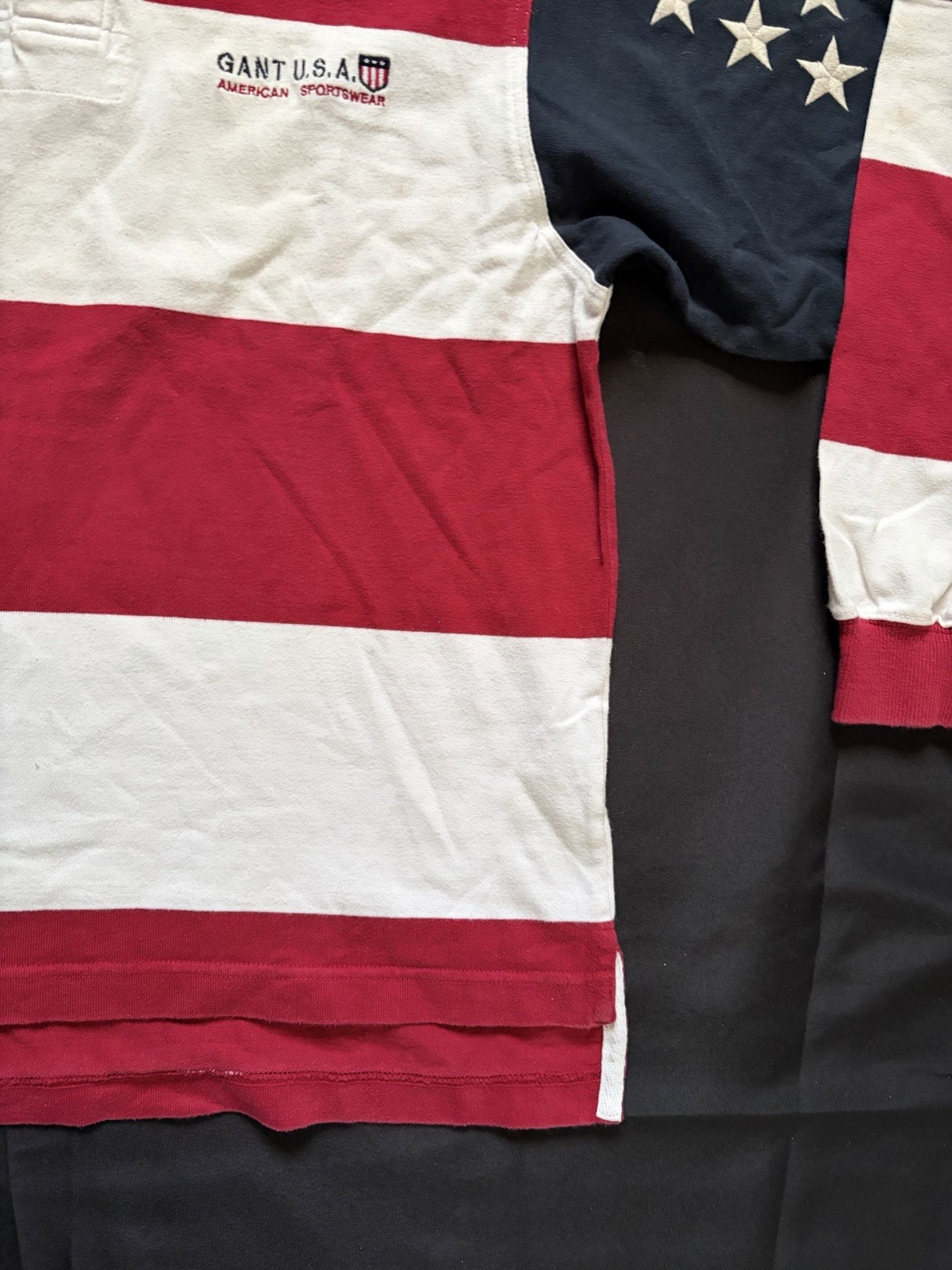 Vintage GANT - Long Sleeve USA Rugby Polo Shirt - Large - Very Good Condition image 6