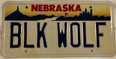 Vanity BLACK WOLF license plate Family Protector Rebel Untamed Tribal Chief Dark