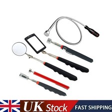 6X Magnetic Extending Long Reach Pick Up Tool Telescopic Mirror Set w/ LED Light
