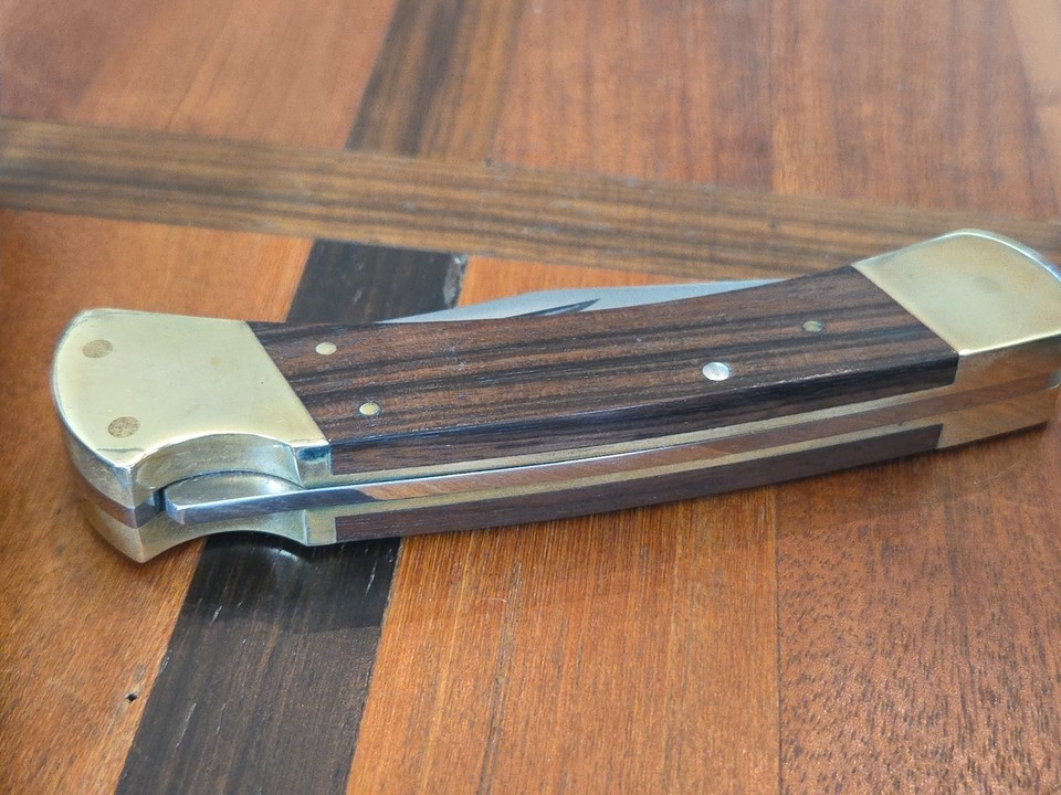 Vintage Buck 110 Folding Lock Back Hunting Knife w/Sheath 1972-1986 ...